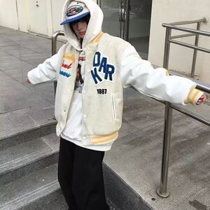 美式复古刺绣字母棒球服女2026春秋季新款潮牌外套夹克上衣时尚图片