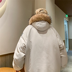 冬季复古棉袄派克服宽松大码可拆卸毛领棉衣外套A0173080P145，男装棉衣，电商A017