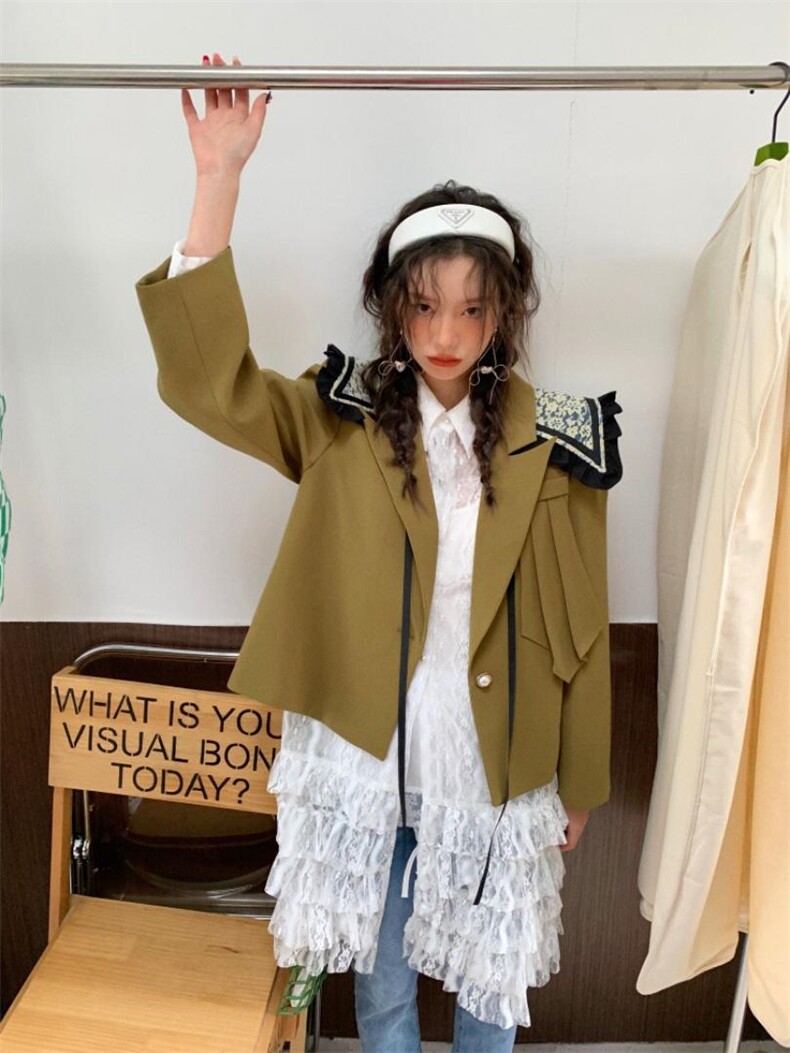 俏皮姜黄西装外套，女装西装，YOUER DENG