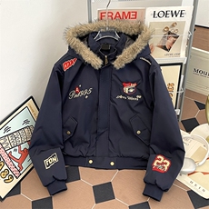 美式复古刺绣徽章座山雕棉衣外套男女加厚保暖夹克M0953-P90，男装夹克，星座308B-2