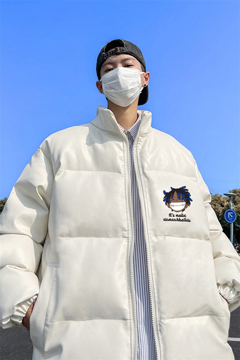 均可提供短视频高品质港风黑人头像PU皮加厚棉衣PM64-p110控148,男装棉衣,星座508（原C305）