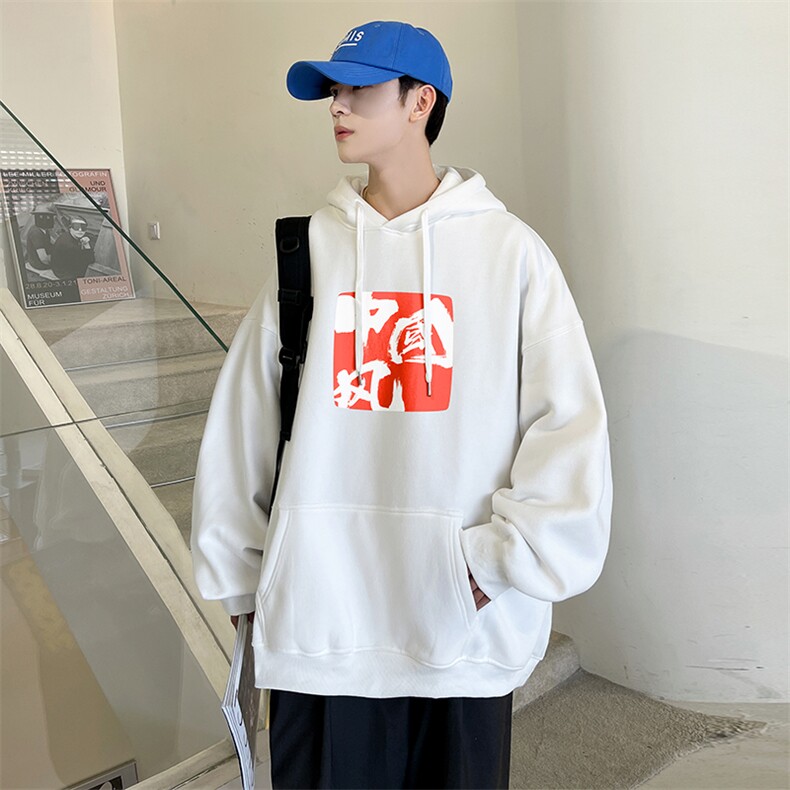 港风秋季卫衣连帽印花学生宽松外套潮A071-W551-P45,男装卫衣,电商A071