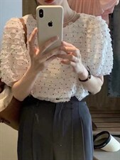 2022节后新款百搭神器新面料显瘦短雪纺小衫，其它，泰靡(1F)