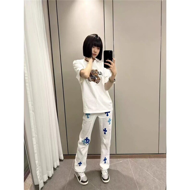 潮流ins新款简约原宿气质流行牛仔裤百搭日系慵懒文艺时尚,女装休闲裤,星座1210-1