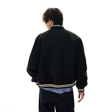 港风秋款男立领夹克衫毛呢撞色宽松休闲外套JK654P60，男装夹克，星座1013-1