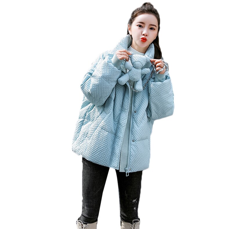 2021年冬季新款立领加厚羽绒服女泡芙短款面包服女轻薄,女装羽绒服,曼娅璐