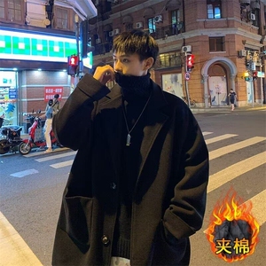 毛呢外套男中长款冬季加厚韩版潮流呢子风衣ins港风冬装痞帅大衣