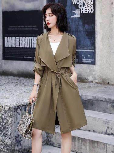 秋款风衣外套，女装风衣，吉之红