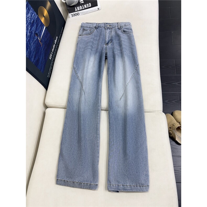 B221美式ins高街宽松直筒莱赛尔冰丝牛仔裤LK25488-特P45控88，男装牛仔裤，电商B221