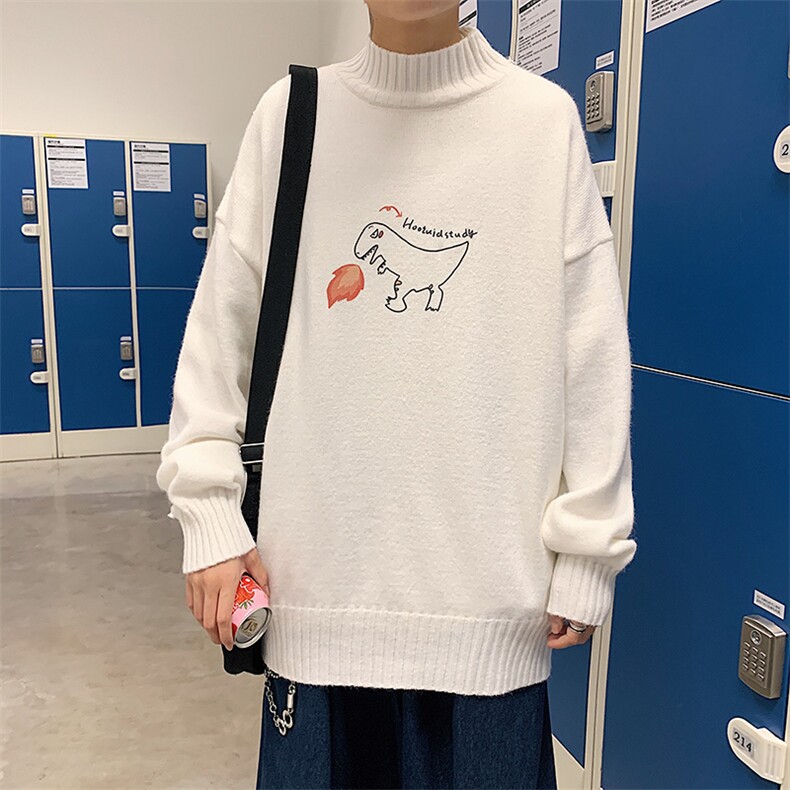 M18040-P45 半高领毛衣男士大码针织衫男毛线衣男线衫图片