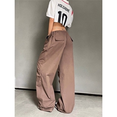 CP1188-P42美式辣妹复古街头抽绳工装裤嘻哈街舞宽松阔腿休闲长，男装工装外套，电商B323A