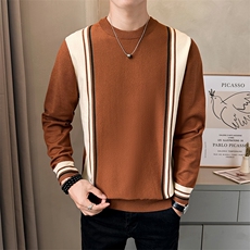 撞色毛衣男时尚帅气2025秋款店主风男打底衫套头B317/M5703/P68，男装针织衫/毛衣，电商B317