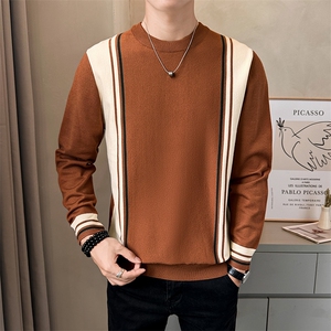 撞色毛衣男时尚帅气2025秋款店主风男打底衫套头B317/M5703/P68图片