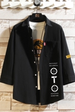 QC58114-P45亚七分袖衬衫男大码五分袖衬衣男短袖，男装衬衫，电商A040A