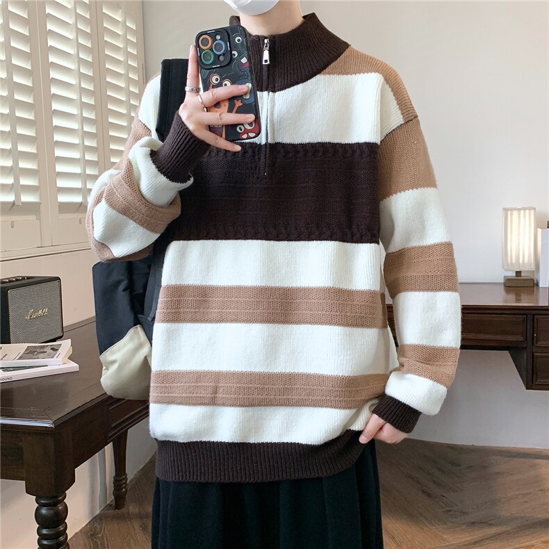 【新品】2025秋冬男士时尚休闲百搭针织连帽毛衣潮流-M246-P55,男装针织衫/毛衣,星座1105-1