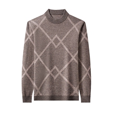 羊毛衫男冬季新款中年男士毛衣圆领加厚保暖针织打底衫爸爸装，男装针织衫/毛衣，电商B212（原钱塘6029）