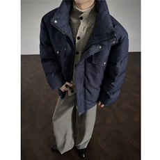 高级感仿牛仔棉衣加厚保暖美式复古立领棉服A170-M913-P138控188，男装棉衣，电商A170