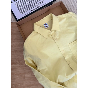 棉纯棉衬衫成衣水洗休闲衬衫男女宽松纯色衬衣 GC27-P35图片