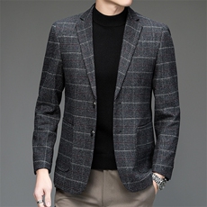 休闲西装外套男春秋季新款单西修身薄款上衣服中年高端男士西服潮，男装西服，电商B212（原钱塘6029）