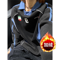 【有货】DY177-P65原创美式翻领卫衣男女宽松撞色设计感加绒上衣，男装卫衣，星座603-2