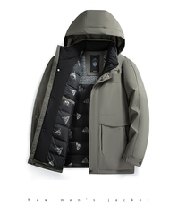 羽绒服男2024冬季宽松棉衣外套羽绒棉服男棉袄连帽可拆卸潮，男装羽绒服，电商B212（原钱塘6029）