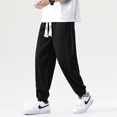 高品质抖音夏季男冰丝裤九分裤宽松运动束脚裤1212-K71-P35，男装休闲裤，星座1212