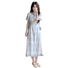 现货--蓝色风两件套套装203-8938-P155-K228，女装套装/套裙，浪娴服饰