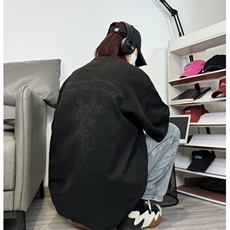 麂皮绒烧花美式复古街头潮牌t恤重磅中性XZ301B-JB4301-p28，男装T恤，星座301B