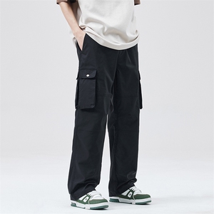 休闲阔腿裤男装春夏新款小众垂坠感工装多口袋直筒裤DY5028-P79图片