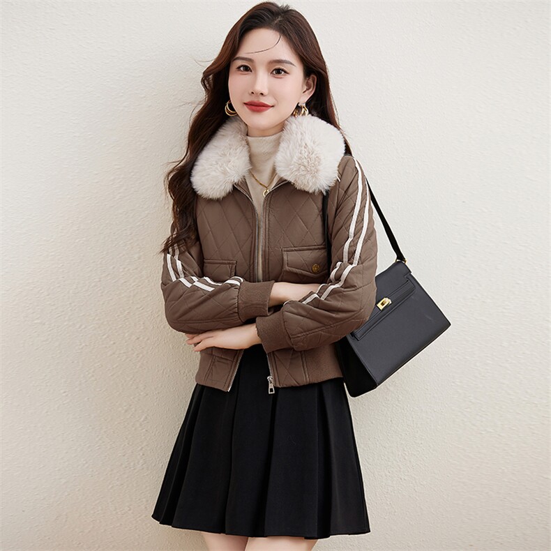 小皮衣棉服女短款2023冬季新款韩版修身显瘦机车服加绒皮夹克外套,女装棉衣/棉服,江南女神
