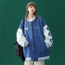 2022春装新款拼接美式复古hiphop棒球服外套夹克潮G112P65控88，男装夹克，A247A