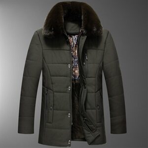 8803/P130 父亲棉衣加绒加厚中老年棉袄爸爸冬装外套男老头衣服图片
