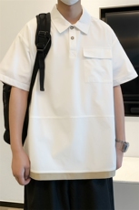 登山布拼接短袖polo衫男假两件翻领t恤2401特P38控58，男装Polo衫，电商A309