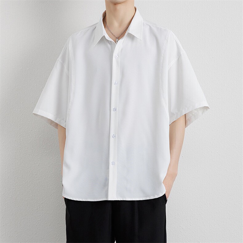 新款休闲纯色短袖衬衫,男装衬衫,星座1106-2（原1111B）