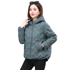 时尚宽松连帽羽绒服冬季保暖轻薄外套显瘦百搭女装，女装羽绒服，依恋蒂丝