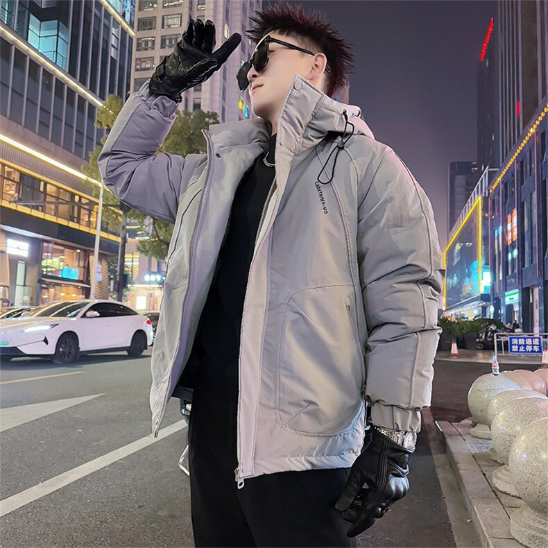 AY135/P145控185冬季社会小伙美式连帽字母重磅简约棉衣男黑首,男装棉衣,星座305B-1