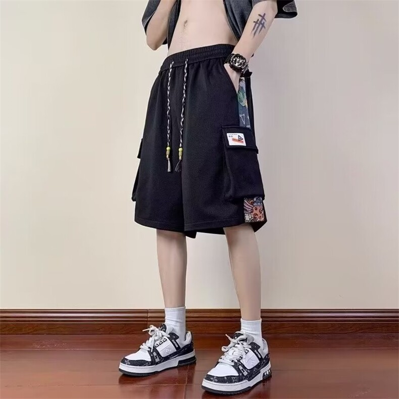 美式运动短裤男士夏季休闲中裤大码宽松裤衩男生潮流五分裤子男款图片