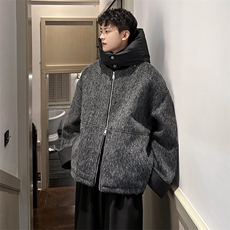 2025秋冬原创可拆卸加厚连帽纯色棉衣男外套A071-Y58-P138，男装棉衣，电商A071