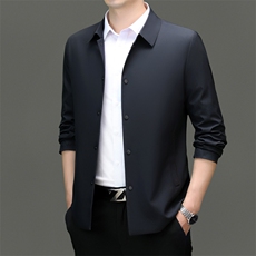 男装夹克ZZWJ5188主推稳定款斜纹面料翻领摁扣商务夹克，男装夹克，钱塘207-1