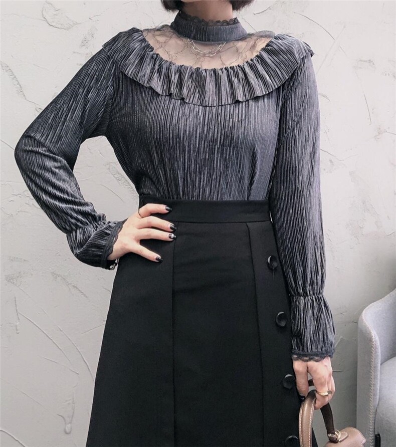 【现货】丝绒蕾丝拼接，其它，易霏金熙