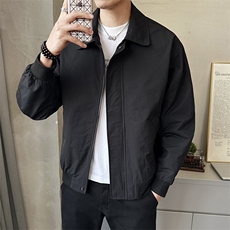 春季翻领纯色休闲夹克外套男韩版潮流百搭上衣外套JK6505-P125，男装夹克，电商A237
