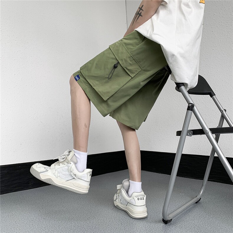 2026夏装立体大口袋工装短裤休闲五分裤高街K9807/特P30军绿色,男装休闲裤,电商A094