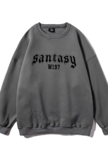 白底新款秋季时尚百搭字母印花圆领宽松卫衣W1023P30控48，男装卫衣，电商A247-1