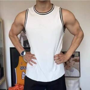 条纹肌理感撸铁训练球服坎肩无袖跑步健身衣速干背心BX18 P25特图片