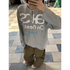 网图美式复古亚麻速干亨利领长袖t恤男女夏季新款潮牌休闲特P33，男装T恤，电商C306-1