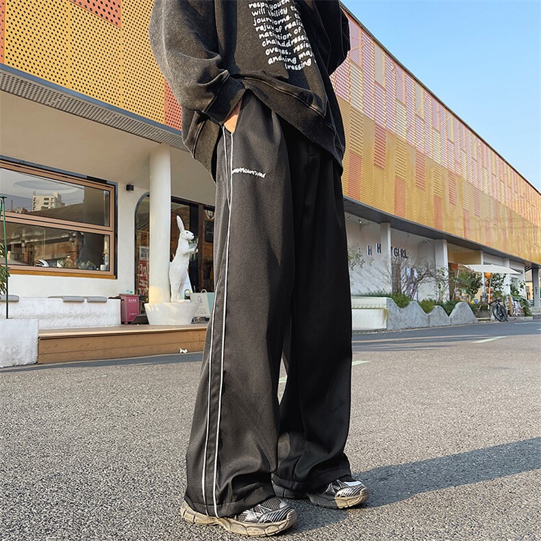 原宿长裤青春流行简约男时尚潮牌休闲裤潮运动裤宽松型,男装休闲裤,星座716-2