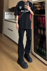 现货主推破洞弹力渐变大码直筒微喇毛边牛仔裤K860-K861-K866-P50，男装牛仔裤，星座205