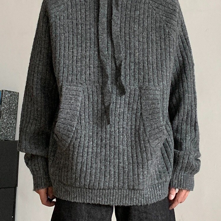 濮院针织衫美式复古连帽毛衣设计宽松慵懒休闲打底毛衣LF494P75,男装针织衫/毛衣,电商D256-2(原A064-2)