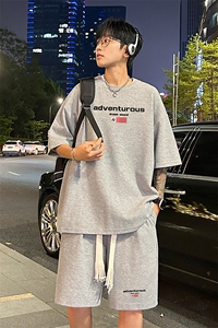 套装！ 华夫格套装短袖T恤短裤男 TZ177-特P 38图片