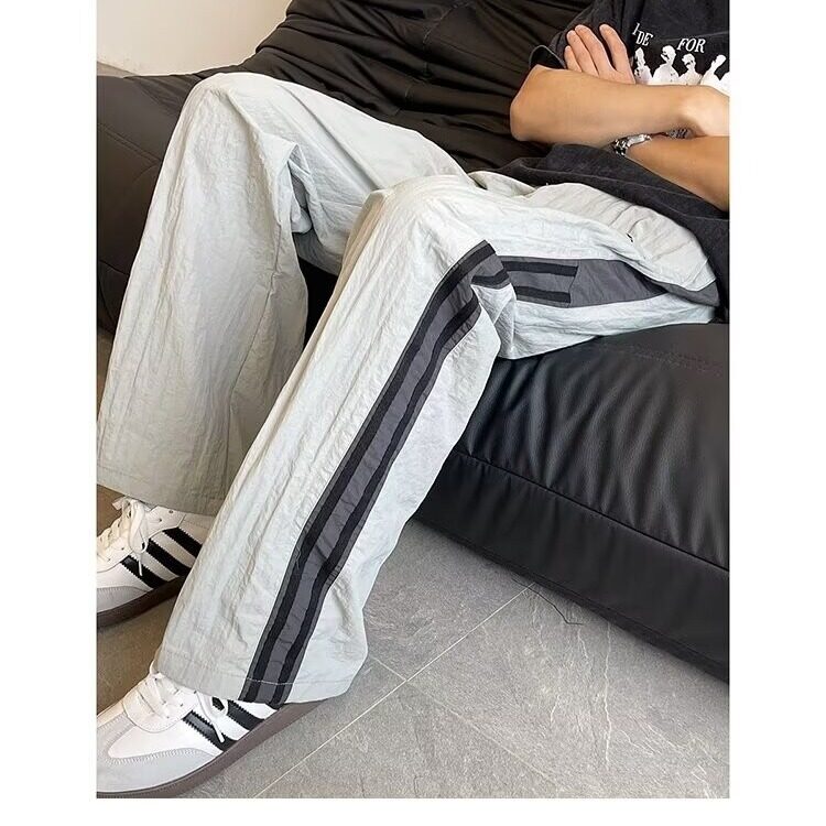 美式三条杠夏季男女直筒宽松运动裤条纹街头潮休闲裤LDH9622-p39,男装休闲裤,星座1008